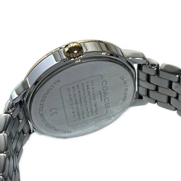 Auth COACH - CA.147.7.20.2055S Unconfirmed Silver Gold Women's Wrist Watch - Picture 2 of 5